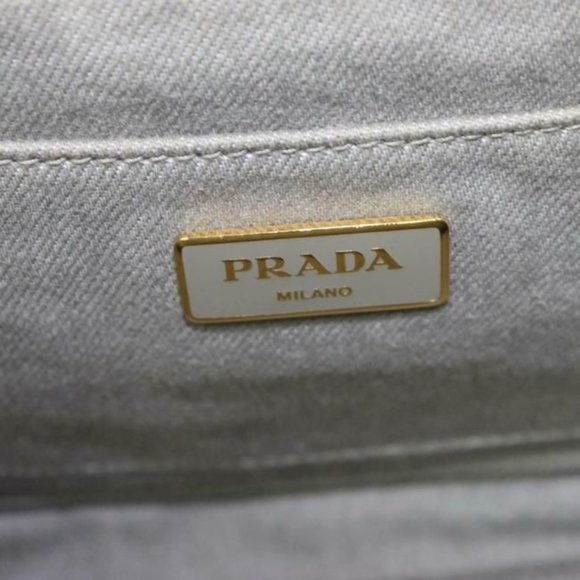 Prada Grey Stone Canapa Style 2-Way Satchel Tote Cross Body - Picture 8 of 9
